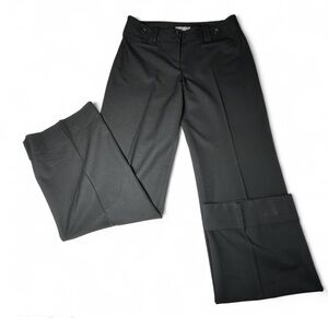 ANN TAYLOR Wide Leg Black Women's Dress Trousers 6 W/Button Closure & Belt Loops